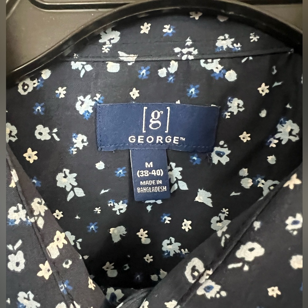 George Dark Blue Floral Men's Shirt - Picture 4 of 4